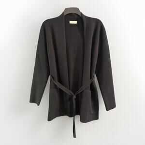 BABATON Aritzia Ty Short Black Belted Cardigan Sweater Size Medium